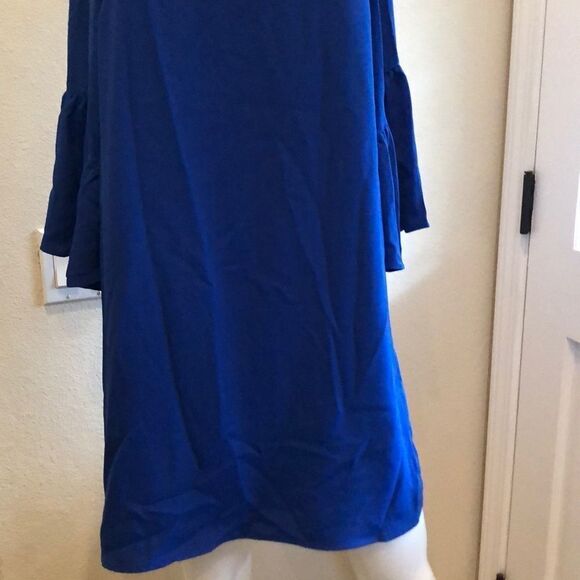 Bell Sleeve Shift Dress in Cobalt Sz - Picture 5 of 8